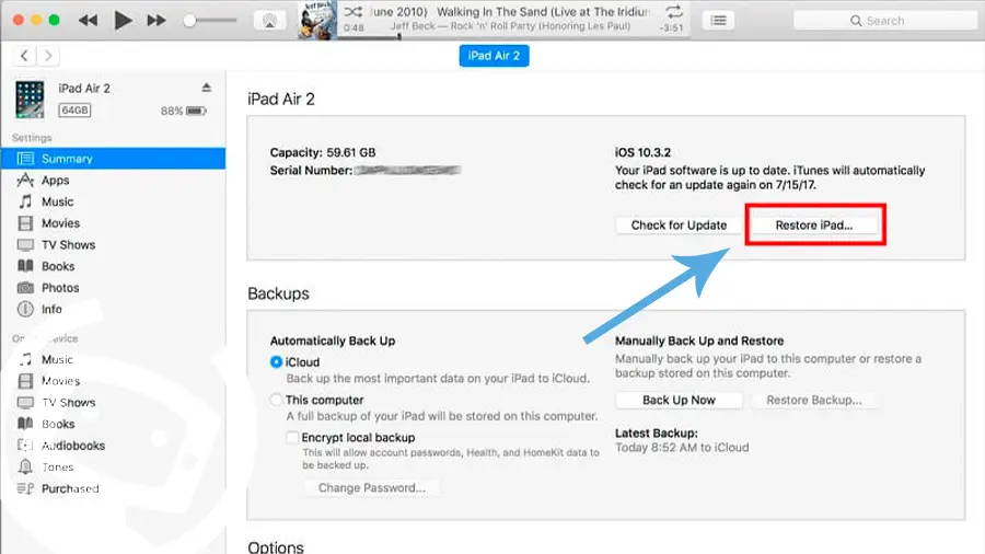 como formatear una ipad de fabrica
