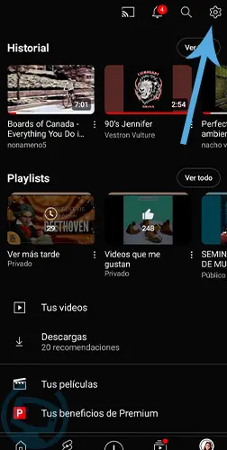como poner modo oscuro en youtube