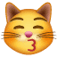 Emoticono gato beso
