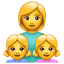 Emoticono familia madre dos hijas