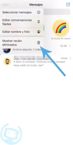 Recuperación de mensajes eliminados recientemente
