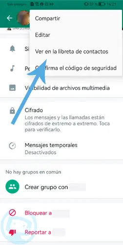 como borrar un contacto de whatsapp