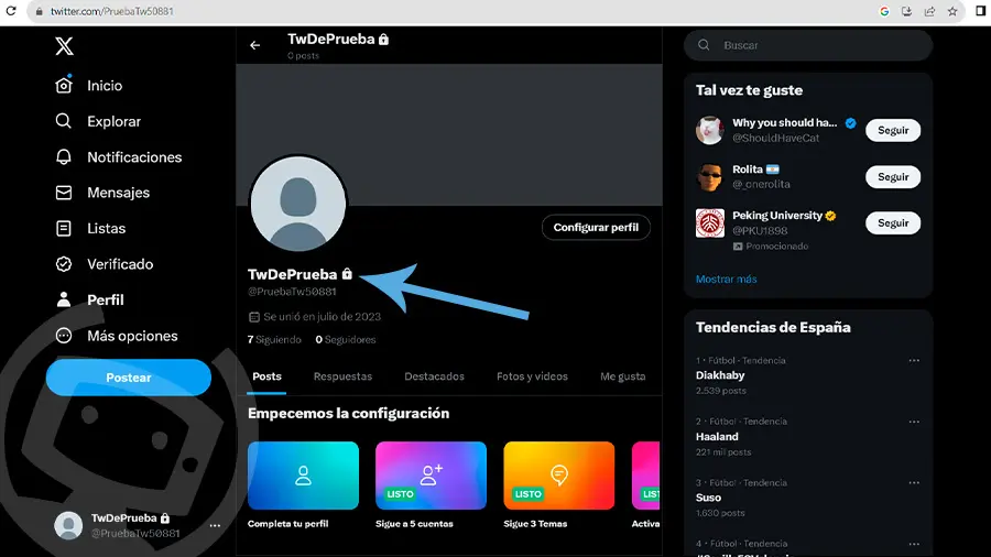 cuenta privada twitter