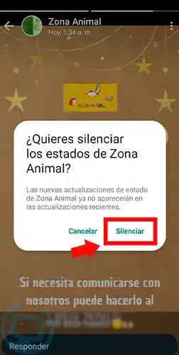 ocultar estado whatsapp