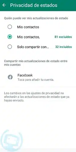 como bloquear los estados de whatsapp