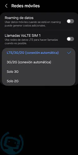 no hay ningun servicio de datos moviles android
