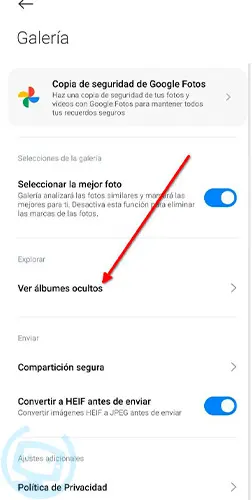 como ver un album privado en xiaomi