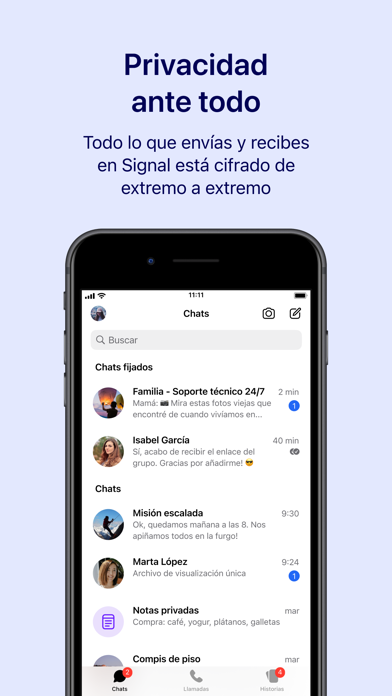 Captura oficial de Signal