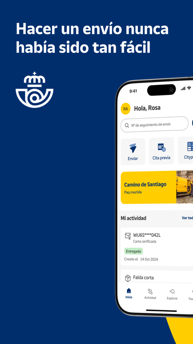 Captura oficial de Correos