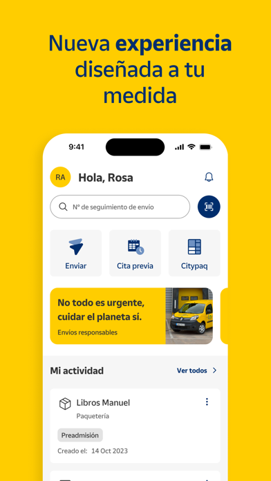 Captura oficial de Correos