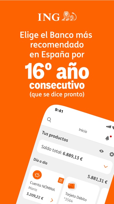 Captura oficial de ING Banca Móvil y Finanzas
