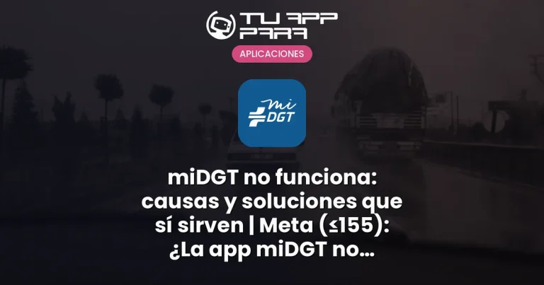 miDGT no funciona: causas y soluciones que sí sirven | Meta (≤155): ¿La app miDGT no funciona o no carga tu carnet? Te explico si es caída general, qué significan los códigos de error (cod-0106, cod-0102) y cómo arreglarlo. | Categoría: Aplicaciones | URL: la-aplicacion-midgt-no-funciona-causas-y-soluciones-en-2024
