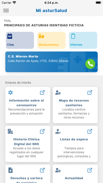Captura oficial de Mi AsturSalud SESPA