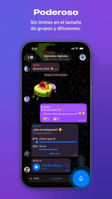 Captura oficial de Telegram Messenger